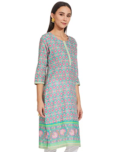 Image of Rangriti Womens Round Neck Printed Kurta