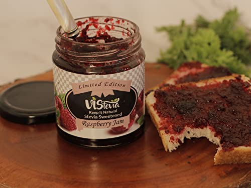 Image of Vistevia Sugar Free Apple & Raspberry Jam (220gm x 2) | Diabetic & Keto Friendly | Sweetened with Stevia | 100% natural | More than 60% whole fruit | Tastes delicious