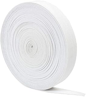 KELYDI 2cm Wide Flat Elastic Bands for Sewing Waistbands Handmade DIY Craft Clothing Shoes and Hats Accessories (White, 10 Meters)