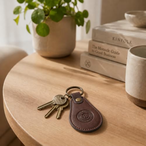 Image of Leather Strap Keychain, Embossed Logo Design, Durable Premium Key Ring for Bike Lovers & Gift Use