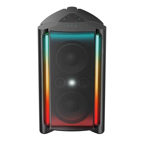 TCL TP300K Portable Bluetooth Party Speaker with 8 RGB Dynamic Light Shows, 18 Hr Battery, and IPX4 Splash-Proof Rating