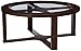 Signature Design by Ashley Marion Traditional Glass Top Round Coffee Table & 4 Upholstered Stools, Dark Brown
