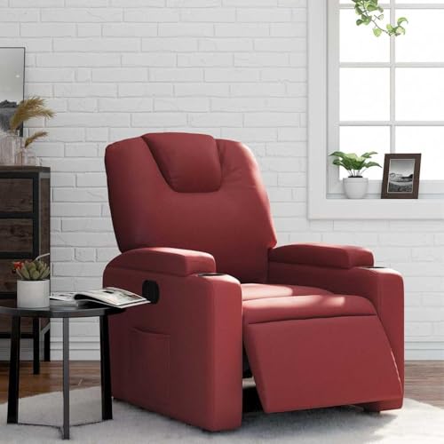 ZQQLVOO Fauteuil de relaxation électrique en cuir synthétique - Bordeaux - Pour bureau, balcon