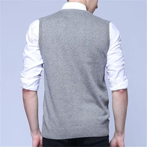 Dcvmvmn Men Sleeveless Sweater Vest Male Autumn Spring Cotton Knitted Solid Vest Business V Neck Top Slim Sweaters3