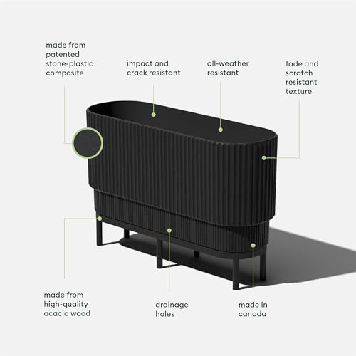 Image of Veradek Demi Series Raised Long Planter - Wide Planter with Stand