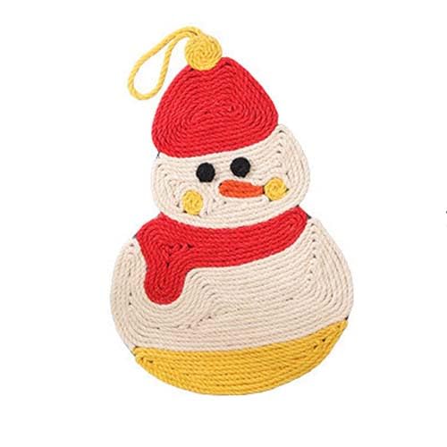 Cat Scratcher Mat, Natural Sisal Snowman Shape Cat Scratch Mats, Anti-Slip Cat Scratching Pads Toy for Indoor Cats, Horizontal Floor Cat Scratching Pads Rug
