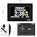 SSYA 7 Inch Calendar Clock - 12 Alarm Options, Level 5 Auto Dimmable Display,Extra Large Impaired Vision Digital Clock with Non-Abbreviated Day & Month (Black)