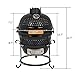 ROVSUN Kamado Charcoal Grill and Smoker with Cast Iron Grate, Portable, Best Small BBQ Grill for Indoor/Outdoor Use, 13’’ Mini Max, Black