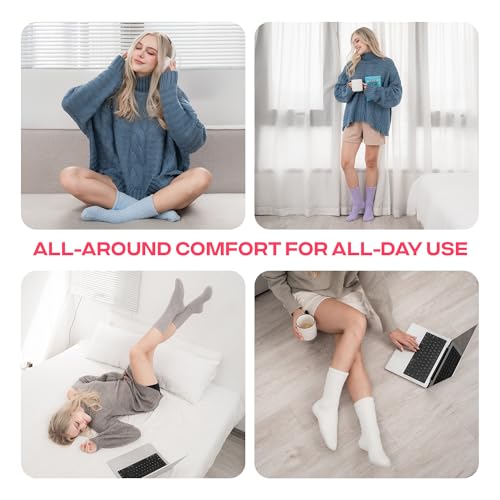 Image of COOLMATE Fuzzy Socks for Women Gift Box - Cozy Soft Cloud Socks for Spa Home, Mother's Day Gifts for Mom Grandma
