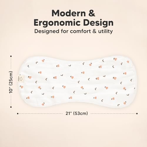 Image of 5-Pack Muslin Burp Cloths Baby Boy, Girl - Very Absorbent Baby Burp Cloth Rags, 8-Layers Viscose Derived from Bamboo Cotton Muslin Towel, Super Soft Spit Up Rags, No Shrink Washcloths (Petals)