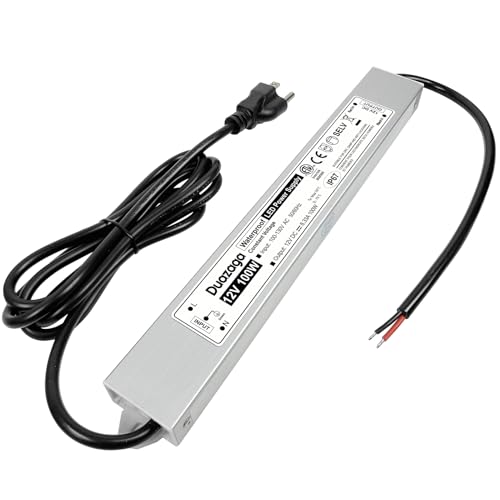 Image of 100 Watts LED Driver 12 Volt Power Supply 110 120V to 12V Converter | IP67 Waterproof, AC to DC, Low Voltage Landscape Lighting Transformer,ETL Listed, Plug with 4.4Ft Cord for Outdoor LED Lights