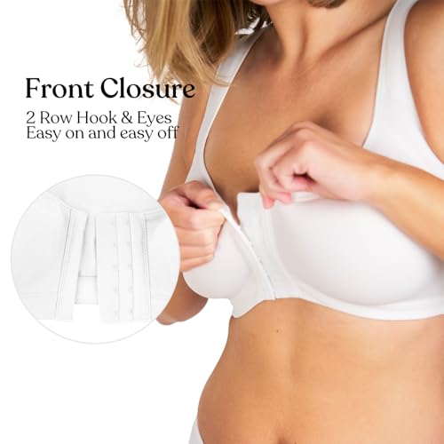 Image of HSIA Posture Bras for Women - Front Closure Bra for Women No Underwire Back Support Plus Size Full Coverage Bra