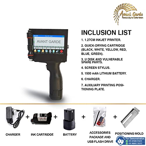 Avant Garde 12.7mm Handheld Industrial Thermal Inkjet Printer with Premium Solvent Cartridge || Print Height Upto 12.7mm (Print MRP, EXP, MFG,... - Image 6
