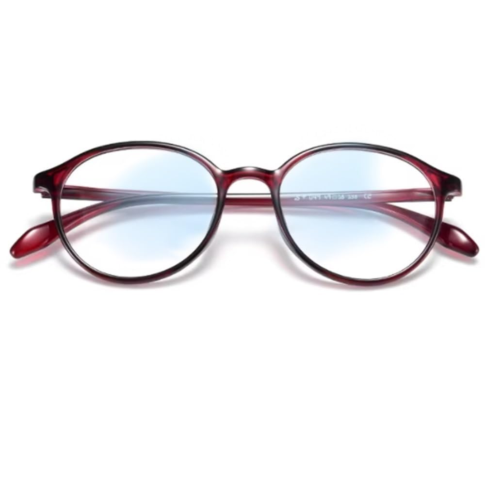 NILZA Frauen Mode Lesebrillen Rund Presbyopie Brille Blaulichtfilter Vollbild Computerbrille Brillen 1.0 1.5 2.5 Reading Glasses Groß (Color : Red, Size : 2.5X)