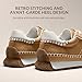 Vilanva Women's Camel Fashion Sneakers Casual Tennis Shoes with Non-Slip Retro Gum Sole Ladies Walking Trendy Footwear Size 9