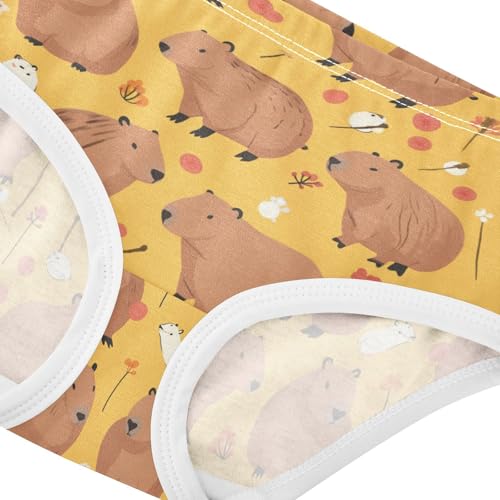 Wusikd Capybara Girls' Underwear Cotton Orange Girls Briefs Soft Toddler Underwear 2T4