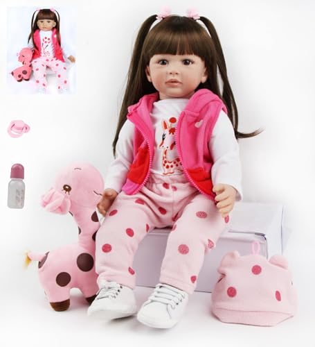 HUYRP Bebe Reborn 24 Inch/60cm Poupées Réincarnées Réalistes Reborn Baby Girl Dolls Boys Girls...