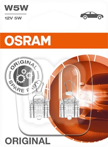 OSRAM 2825-02B Lámpara W2,1x9,5d 12V 5W W5W, blanco, Double Blister