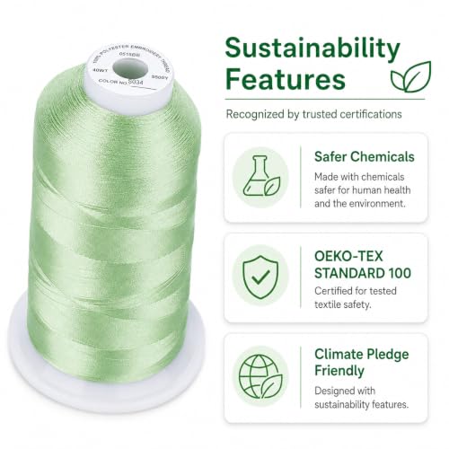 Image of Simthread Embroidery Machine Thread 5000M 40WT Polyester, S034 | 5000M 40WT polyester thread feeds smoothly for home or commercial embroidery projects.