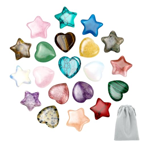 【Pietra portafortuna a forma di cuore】Set di pietre preziose a forma di cuore (dimensioni approssimative): 20 mm. I cristalli naturali sono disponibili in molti colori diversi e tutti hanno una lucentezza affascinante. Intagliato in cristallo naturale, ha un aspetto delicato e liscio ed è comodo da indossare. Regalalo alla tua famiglia e ai tuoi amici come regalo di Capodanno, perché può portarci felicità