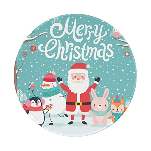 Tapis de souris rond antidérapant 20,3 cm avec motif de Noël pour souris optique et laser.