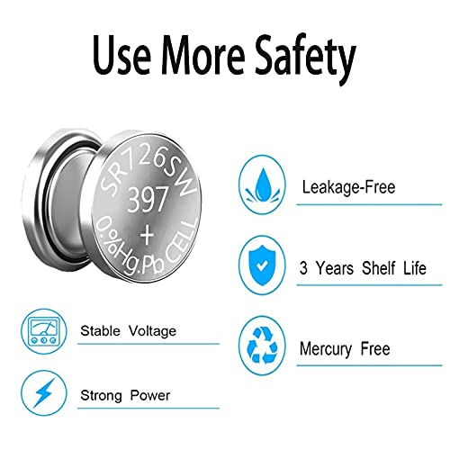 Batería para reloj SR726SW 397 1.5V plata óxido 10 unidades miniatura 3
