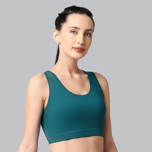 Image of SOIE Women's Medium Impact Quick Dry Padded Racerback Printed Athleisure Sports Bra
