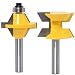 Produktbild WSOOX 2 Pcs 8mm "Schaft Router Bit Set 120 Grad Holzbearbeitung Nut Meißel Cutter Werkzeug