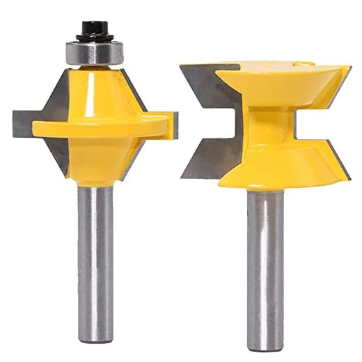 WSOOX 2 Pcs 8mm "Schaft Router Bit Set 120 Grad Holzbearbeitung Nut Meißel Cutter Werkzeug