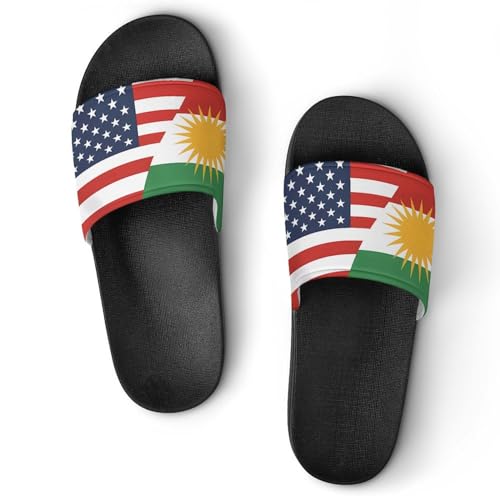 Flag of U.S. Kurdistan Flag House Sandals Non-Slip Bathroom Slippers Beach Summer Shoes for Men Women