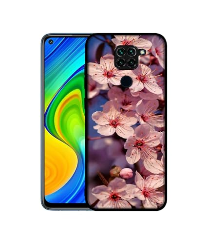 Image of Pink Flowers Pattern Design Premium 2D Printed Metal Back Case Cover for Mi Redmi Note 9 4G
