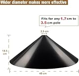 Garbuildman Squirrel Dome for Bird Feeder Poles – Premium PP Material Chew-Proof, External Pole-Mounted Bird Box Protector for Outdoor Shepherd’s Hook | 482mm Diameter (19") - Image 3