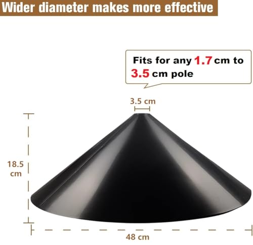 Garbuildman Eichhörnchenkuppel für Vogelfutterstangen – Premium-PP-Material & kauwiderstandsfähig, externer Vogelkastenschutz für Schäferhaken, 482 mm Durchmesser