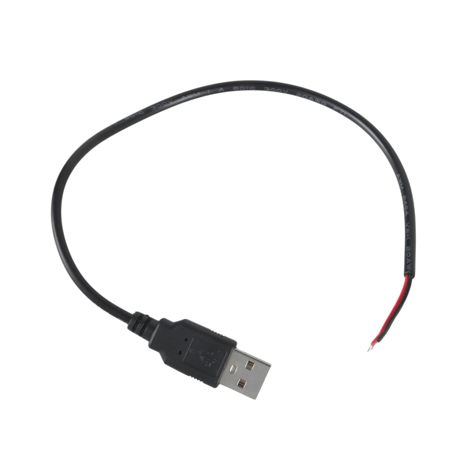 Amazon.co.jp: USB オス 2Pin ピグテールケーブル電源コード 22AWG 裸