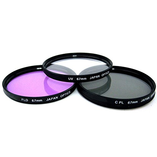 Kit 67MM 3 Filtres UV CPL FLD + Pare Soleil + Anneau Adaptateur pour Filtres et Canon SX50 SX30 SX60
