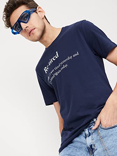 Image of Max Men Regular Fit Typographic Printed Crew Neck T-Shirt