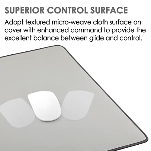 Ktrio Large Gaming Mouse Pad With Stitched Edges, Extended Mousepad With Superior Micro-Weave Cloth, Non-Slip Base, 31.5 X 15.7 In Keyboard Pad, Desk Mat For Gamer, Office & Home, In Light Grey #TOP1