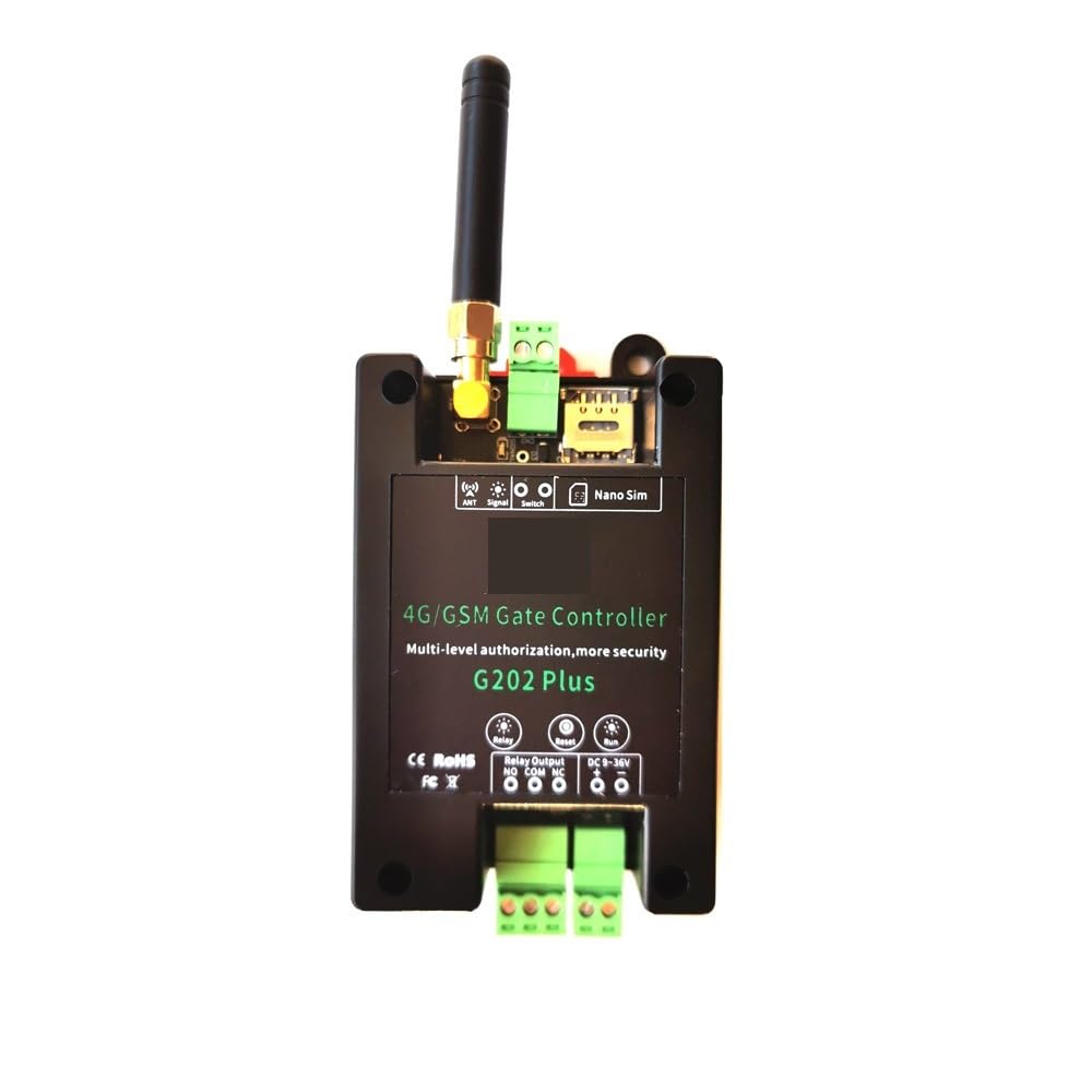 Kit Cancello Automatico, 2G 4G Porta apriporta Relè Interruttore Telecomando Accesso porta Apriporta wireless tramite comando SMS di chiamata(4G G203 EU)