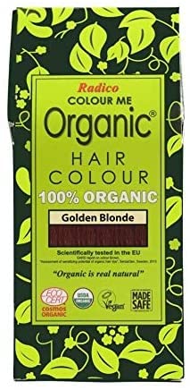 Radico Colour Me - Tinte orgánico para el cabello, orgánico y vegano, cosméticos naturales certificados, 100% natural, brillo saludable, rubio dorado, 4 paquetes = 400 g
