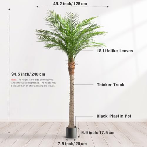 Image of Vitalismo Artificial Phoenix Palm Tree 8ft 2 Set Tall Outdoor /Indoor Decor