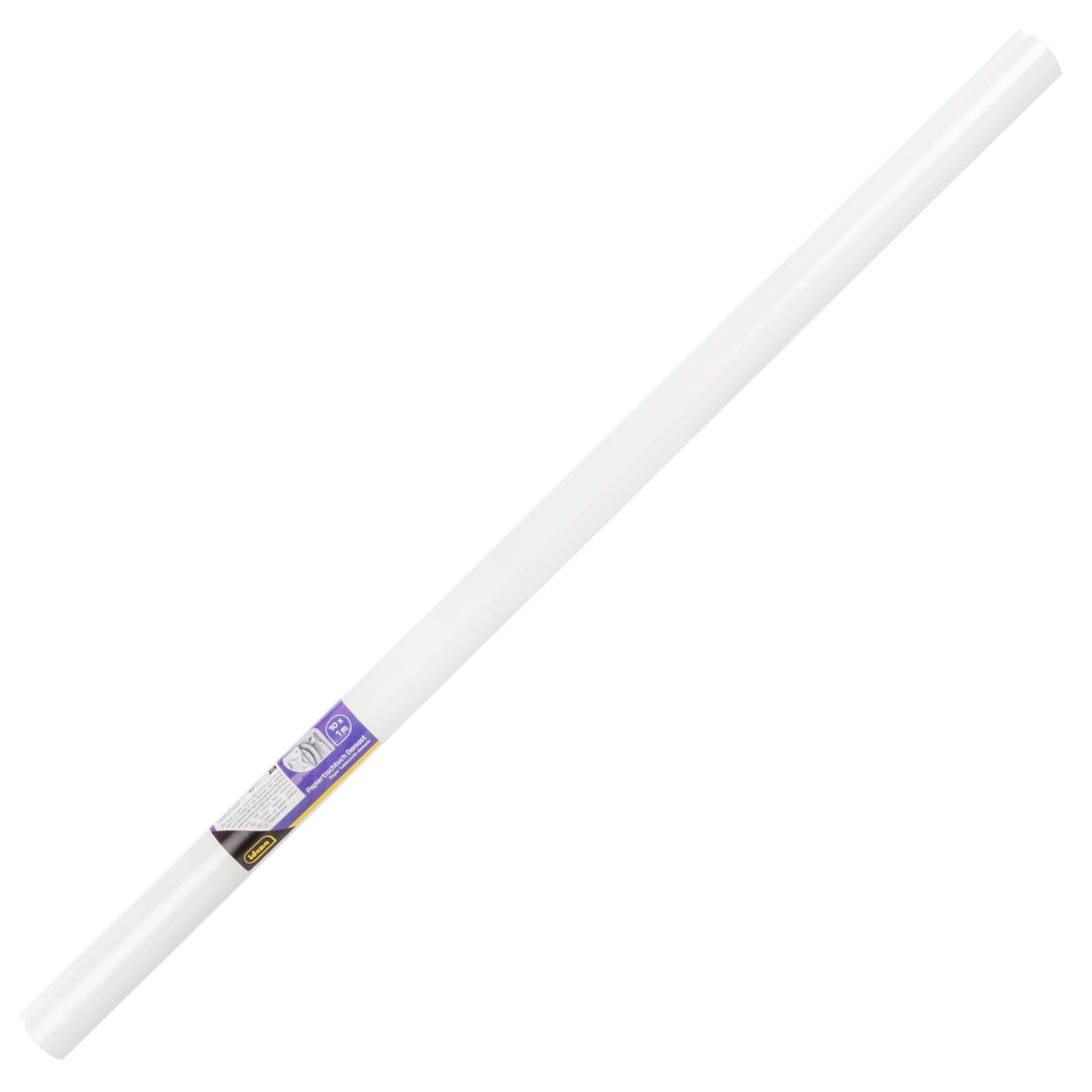 Idena 414050 - Papierowy obrus w kolorze białym, jedna rolka o wymiarach 100 cm x 10 m, zmywalny papierowy obrus jako dekoracja na przyjęcia, powrót do szkoły i urodziny