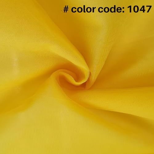 Image of SATYAM KRAFT 10 Meter Multipurpose Net Fabric Soft Cloth Roll | Wedding, Valentine & Party Decoration Items, Birthday, Anniversary | Stage, Tent, Backdrop, Mandap Festive, Event Decor Net (Yellow)