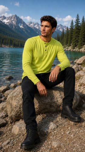 Image of London Hills t Shirt for man | Solid Henley t Shirts for Mens | Casual Wear Tshirt for man | Shirts Men | Tshirt Shirts Men | Full Sleeve t Shirt for Men's | Mens tees | t-Shirts Stylish Everyday Use