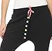 Malito Mujer Pantalón Boyfriend Botones Aladin Sudadera Baggy Deporte 2659 (L, Negro)