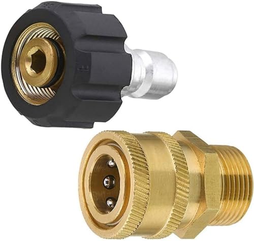 SNOKAY Pressure Washer Couplers, M22 14mm to M22 Metric Fitting Pressure Washer Adapter Set, 3/8 Quick Connect Swivel Accessories Adaptors, Universal Washer Adapter Kit