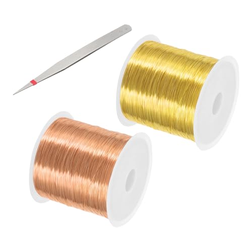 Alambre de cobre PATIKIL de 0,3 mm para joyería y manualidades con alicates, 2 piezas