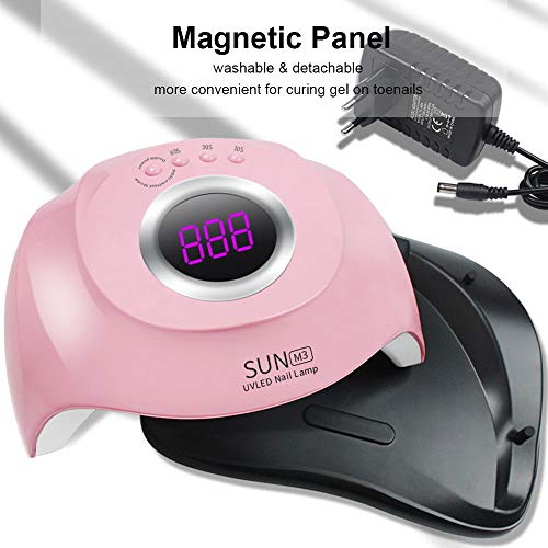 KKmoon Lâmpada de unha LED UV inteligente Secador de esmaltes com 3 temporizadores Luzes LED de 45 u