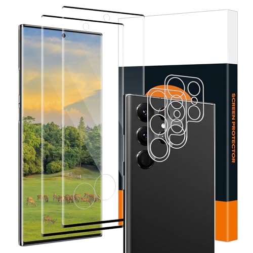 Carantee 2+2 Stück Schutzfolie für Panzerglas für Samsung Galaxy S23 Ultra 5G, 9H Gehärtetem Ultra-Klar Anti-Kratzer Sam...