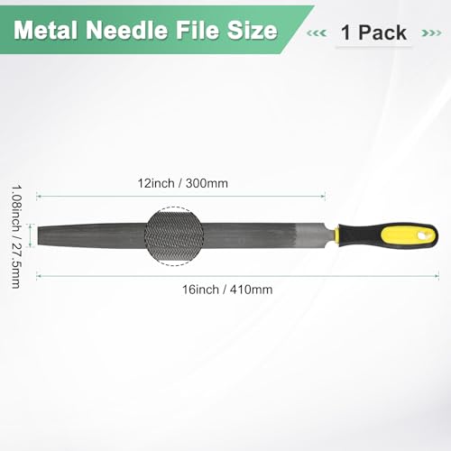 M METERXITY Half-Round Metal File 12 Inch, High Carbon Steel File Diamond File Hand File W PVC Grip Handle for Wood/Metal/Ceramic/Glass/Stone/Jewelry/Tile/Model/DIY/Sharpening File 3 M METERXITY Half-Round Metal File 12 Inch, High Carbon Steel File Diamond File Hand File W PVC Grip Handle for Wood/Metal/Ceramic/Glass/Stone/Jewelry/Tile/Model/DIY/Sharpening File - Image 3