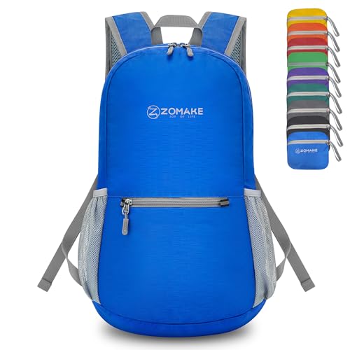 Image of ZOMAKE Ultra Lightweight Hiking Backpack 20L, Packable Small Backpacks Water Resistant Daypack for Women Men(Dark Blue)